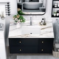 thumbnail image 1 of 43 Inch Marble Vanity Top, Bathroom Vanity Top with Undermount Rectangular Middle Sink and 4" Height Backsplash, Pre-Drilled Faucet Hole Vanity Top, 1 of 9