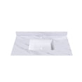 thumbnail image 1 of 43 Inch Marble Vanity Top, White Vanity Top with 1 Pre-drilled Faucet Holes, Bathroom Vanity Top with Undermount Rectangular Middle Sink and 4" Height Backsplash, The Cabinet are not Included, 1 of 12