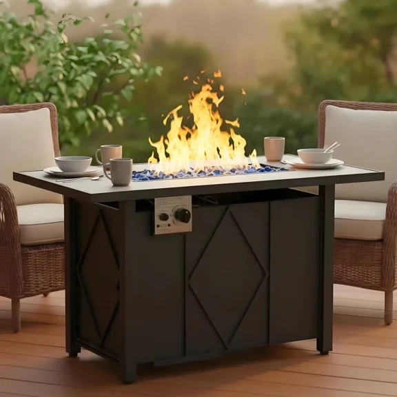 43 Inch Outdoor Propane Fire Pit Table 50,000 BTU for Patio Deck Garden Backyard