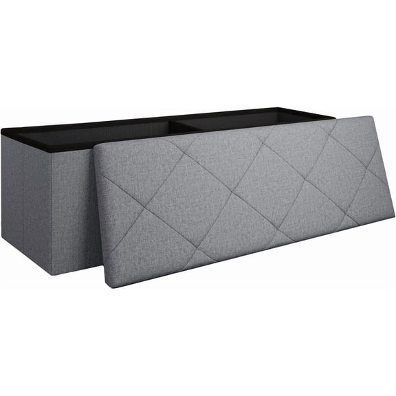 43 Inches Folding Storage Ottoman Bench for Bedroom,660 lb Ottoman with Storage End of Bed Storage Bench,for Bedroom,Living Room,Entryway,Dark Gray43Wx15Dx15H