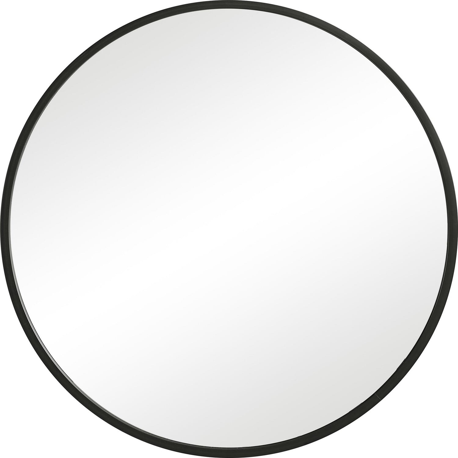 43 Inches Round Shape Sleek Frame Mirror, Black- Saltoro Sherpi ...