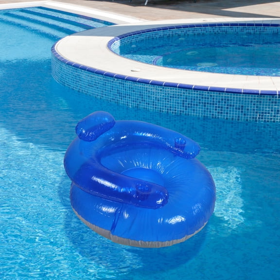 Swimline 43" Inflatable Transparent 1-Person Swimming Pool Bubble Chair - Blue/White