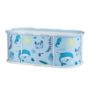 43" Large Foldable Bathtub, Extra Large Foldable Bathtub with Plastic Frame, Freestanding Surround Collapsible Bathtub, Family SPA Soaking Tub for Kids Adult