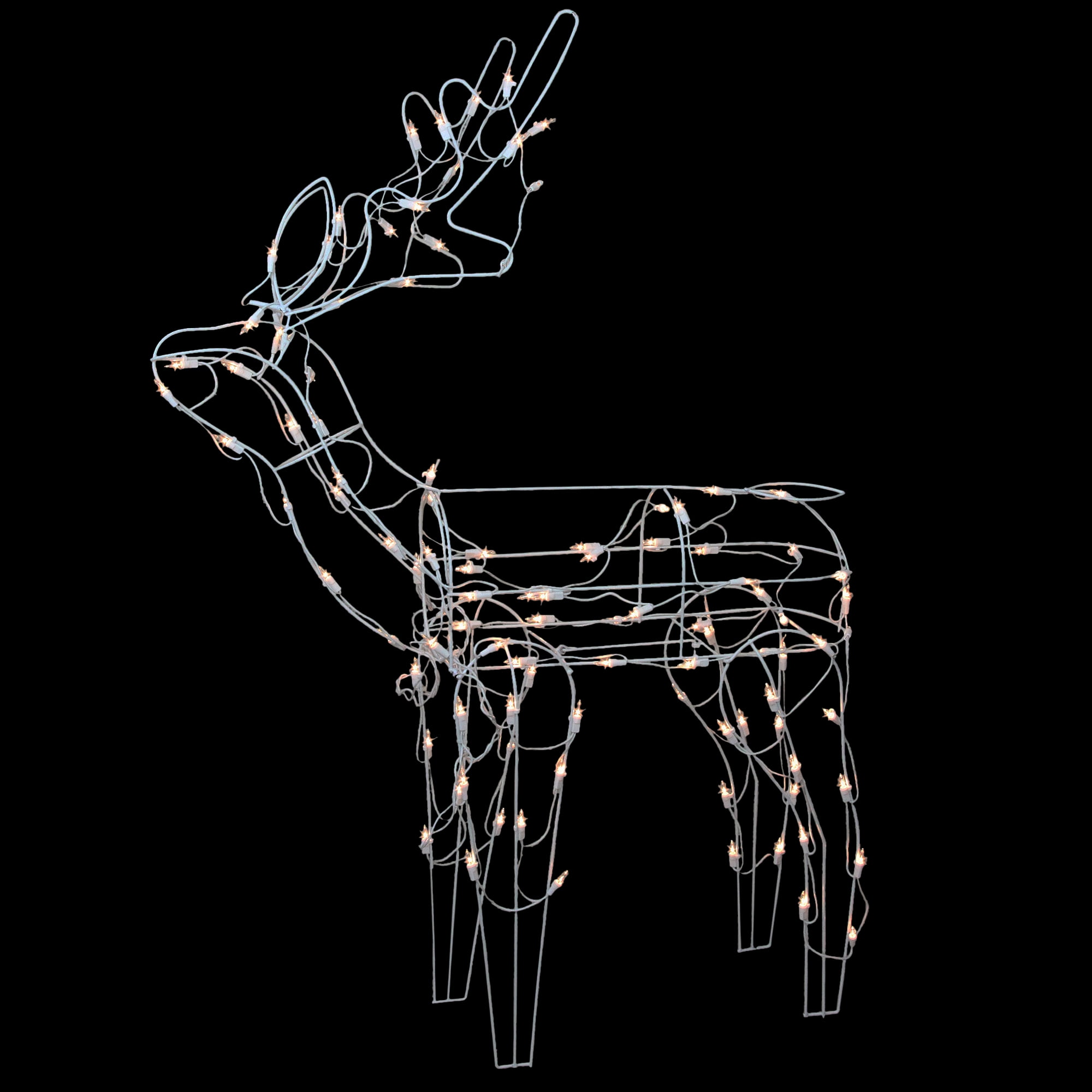 43" Lighted White Standing Reindeer Christmas Outdoor Decoration