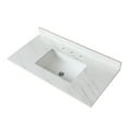 43" Marble Vanity Top, Bathroom Vanity Top with Predrilled Faucet