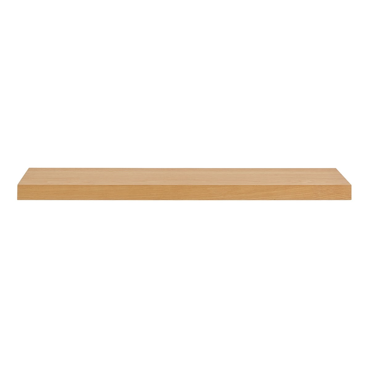 Elegant Oak Finish 43'' Wide Floating Wall Shelf in Light Brown