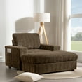 thumbnail image 1 of 43"Oversized Chaise Lounge Chair with Faux Rabbit Fur, Storage Ottoman, and Reclining Function, 1 of 10