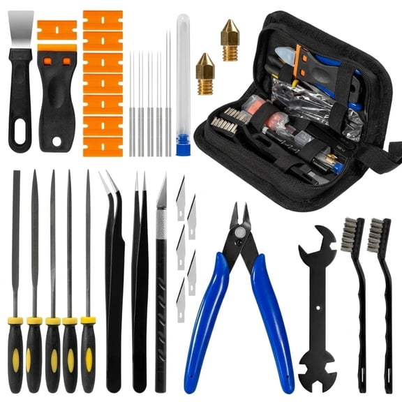 43 Pcs 3D Printer Maintenance Tool Kit, Complete Cleaning Repair Accessories With Scraper Brush Pliers Storage Pouch For All FDM Printers