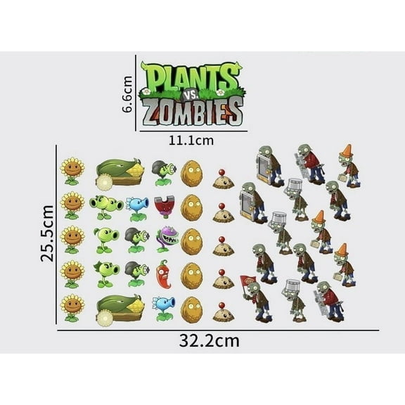 43 Pcs Plants vs. Zombies Fridge Magnets Birthday Gift Idea Home Decor Creative Refrigerator Magnets Bundle