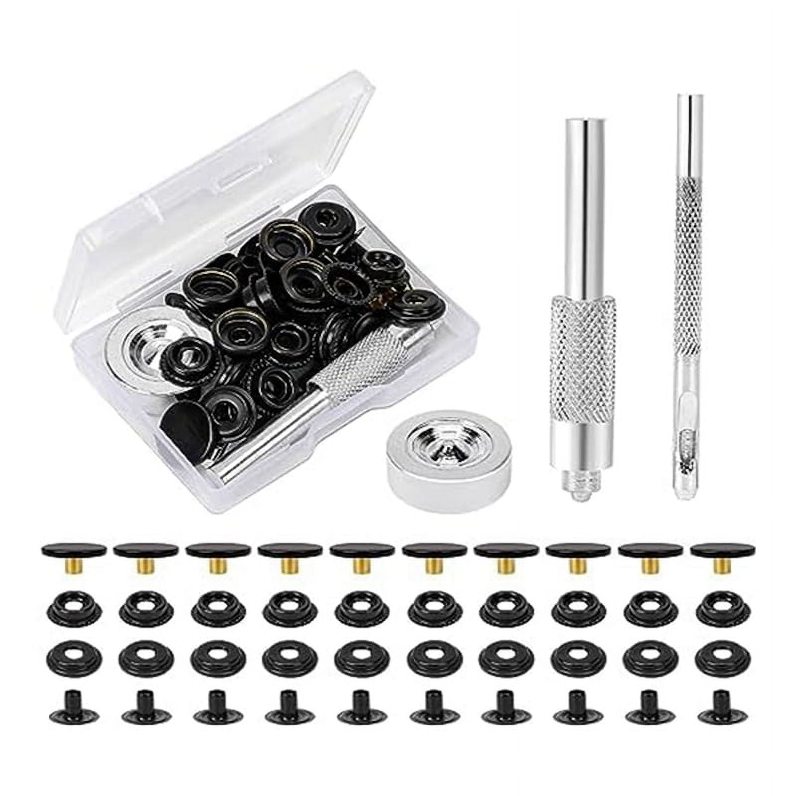 43 Piece Snap Kit, Metal Garment Snaps with 3 Piece Snap Fixing Tools