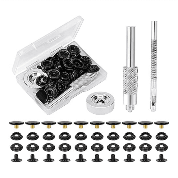 43 Piece Snap Kit, Metal Garment Snaps with 3 Piece Snap Fixing Tools for , Jackets, Supplies
