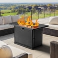 thumbnail image 1 of 43" Propane Fire Pit with Glass Rocks for Patio & Garden, Black Outdoor Gas Fire Pit Table with Lid & Lava Rocks, 1 of 8