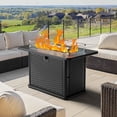 thumbnail image 1 of 43" Propane Fire Pit with Wind Guard & Glass Rocks for Patio & Garden, Black Outdoor Gas Fire Pit Table with Lid & Lava Rocks, 1 of 8