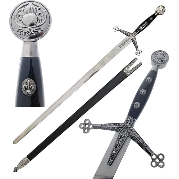 43" Royal Scottish Claymore Replica with Decorative Sheath  Historic Display Piece for Home or Gift Giving