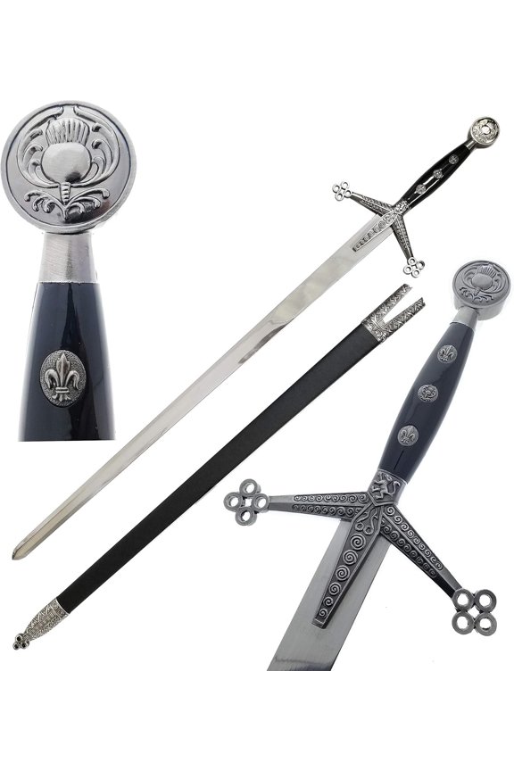 43" Royal Scottish Claymore Replica with Decorative Sheath Historic Display Piece for Home or Gift Giving