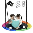 thumbnail image 1 of 43" Saucer Tree Swing 700lbs Round Swing For Kids,Waterproof 360 Rotate, w/ 1 Swivel,2 Adjustable Ropes&2 Hanging Straps,Easy To Install,Outdoor Backyard Playground, 1 of 8