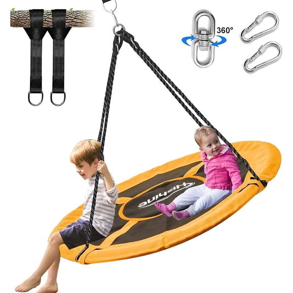 43" Saucer Tree Swing for Kids,360 Rotate Waterproof Flying Saucer SwingforTree