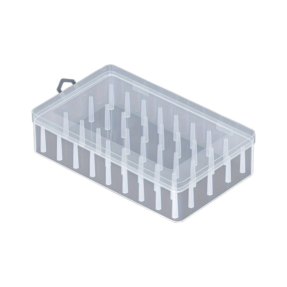 42-Spool Plastic Thread Organizer Box - Transparent Storage Case for Sewing Threads, Needles, and Small Accessories, Compact and Durable Design for Home Sewing Rooms(9.3*5.4*2.6inch)