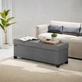 thumbnail image 1 of SONGMICS 43.3" Storage Ottoman Bench Ottoman with Storage Coffee Table Holds Up to 660 lb for Living Room Dove Gray, 1 of 7