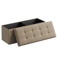thumbnail image 1 of SONGMICS 43" Storage Ottoman Bench Hold up to 660lb Ottoman with Storage Footstool Bedroom Bench with Storage Beige, 1 of 7