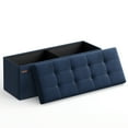 thumbnail image 1 of SONGMICS 43" Storage Ottoman Bench Folding Ottoman with Storage Hold up to 660lb Footstool for Living Room Navy Blue, 1 of 8