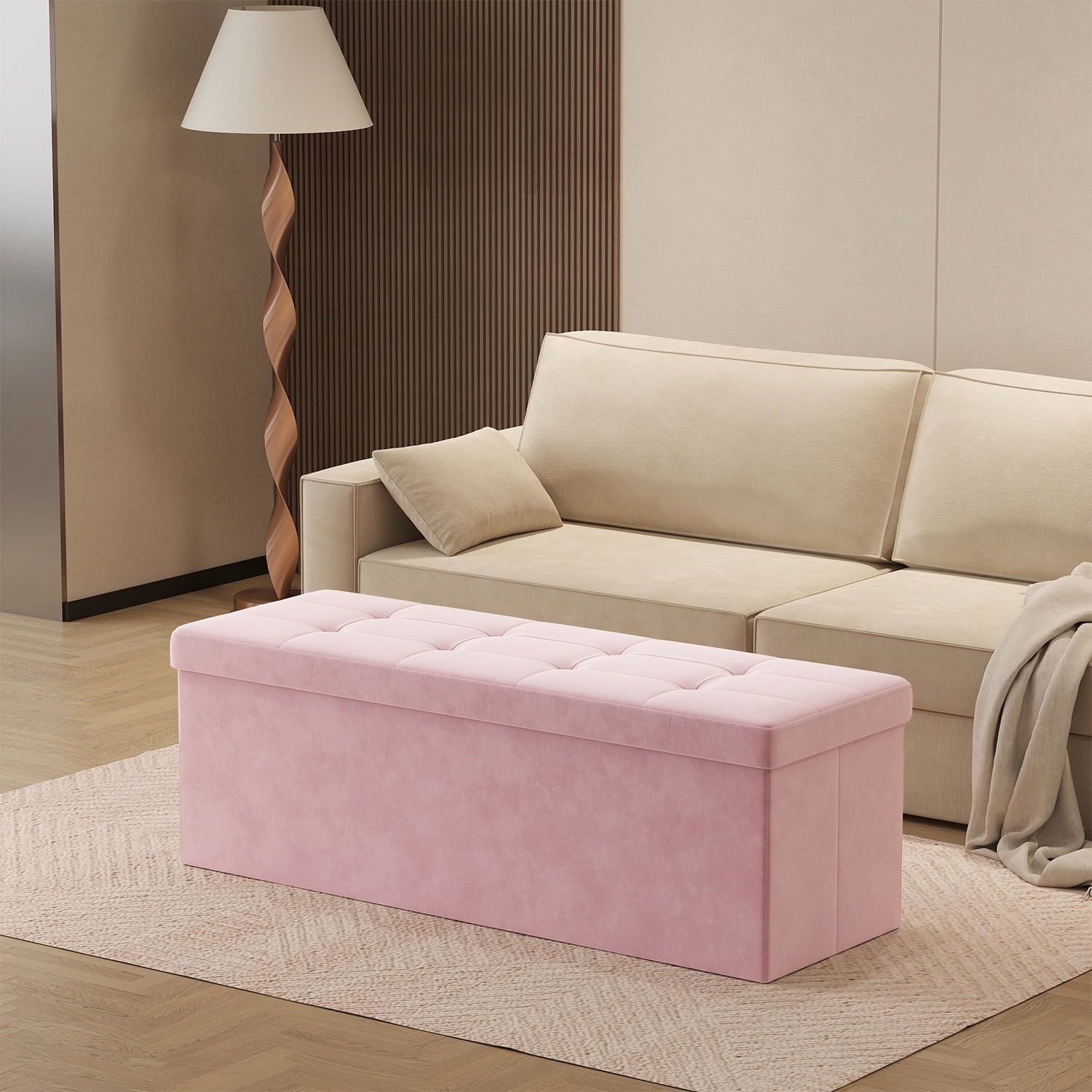 43" Storage Ottoman Bench, Ottoman with Storage, End of Bed Bench ...