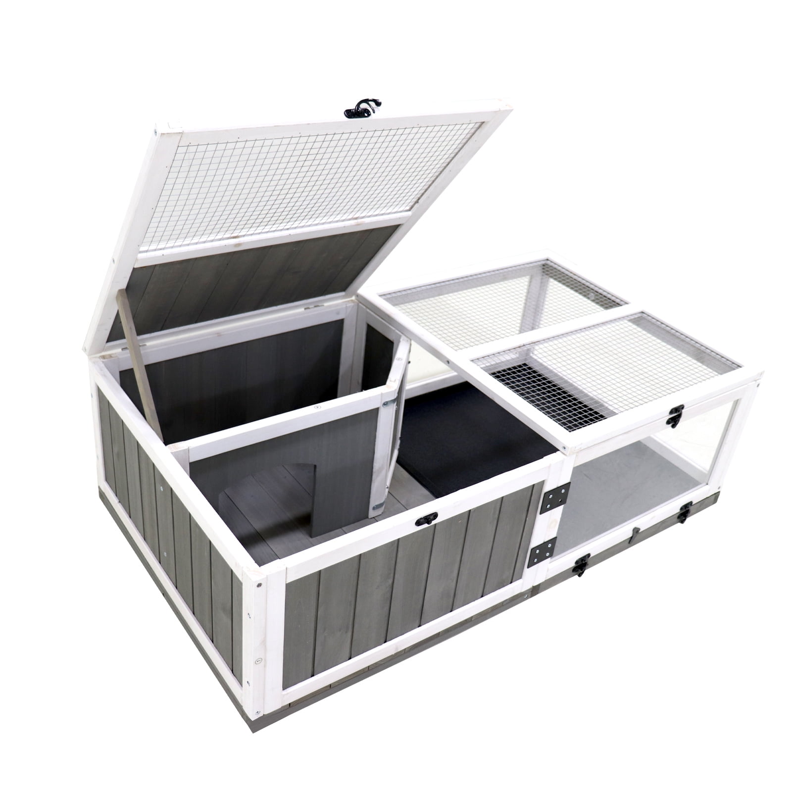 43" Upgrade Waterproof Tray, Activity Tray, Wooden Turtle House Indoor Small Animal Turtle Cage