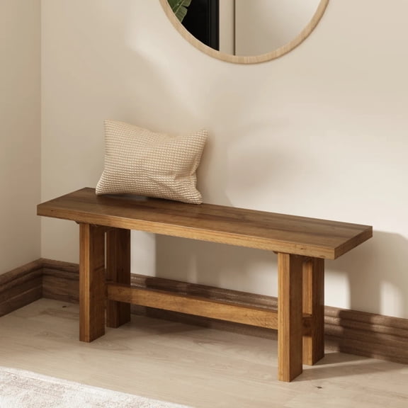 43''W Reclaimed Solid Wood Bench, Farmhouse Narrow Entryway Bench for, Living Room, Dining Room, Indoor