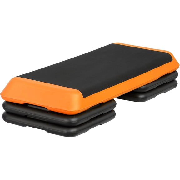 43'' Wide Adjustable Aerobic Step Platform - 4 Stackable Risers for Home Gym Cardio, Strength & Full-Body Training