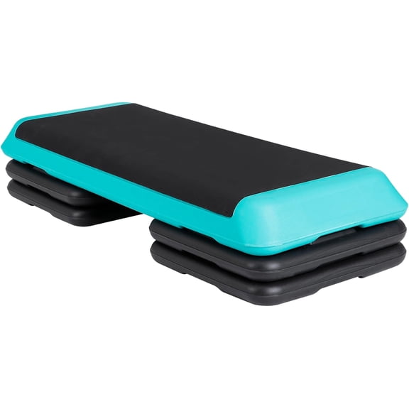 43'' Wide Adjustable Aerobic Step Platform - 4 Stackable Risers for Home Gym Cardio, Strength & Full-Body Training