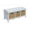 thumbnail image 1 of 43" X 16" X 19" White Solid Wood Leg Storage Bench, 1 of 2