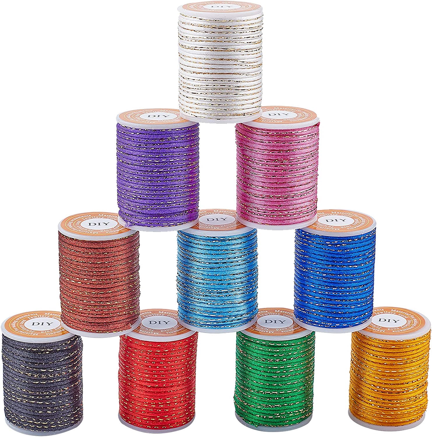 Knutseldraad Chinese Knoop Dreamcatcher PH PandaHall Nylon Koord 196 Yards - 1mm Rattail Satijn Draad Groen, Voor Armbanden, Macramé, Knopen Macramé