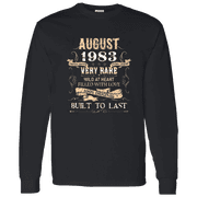43 Years Old 43Rd Birthday Legend Vintage August 1983 Bday Long Sleeve Shirt