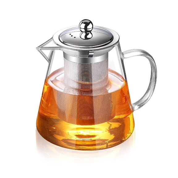 43 fl oz Glass Tea Pot with Infuser, Stovetop Safe Loose Leaf and Blooming Tea Maker