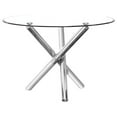 thumbnail image 1 of 43 in. Beverly Round Glass Dining Table, Chrome, 1 of 1