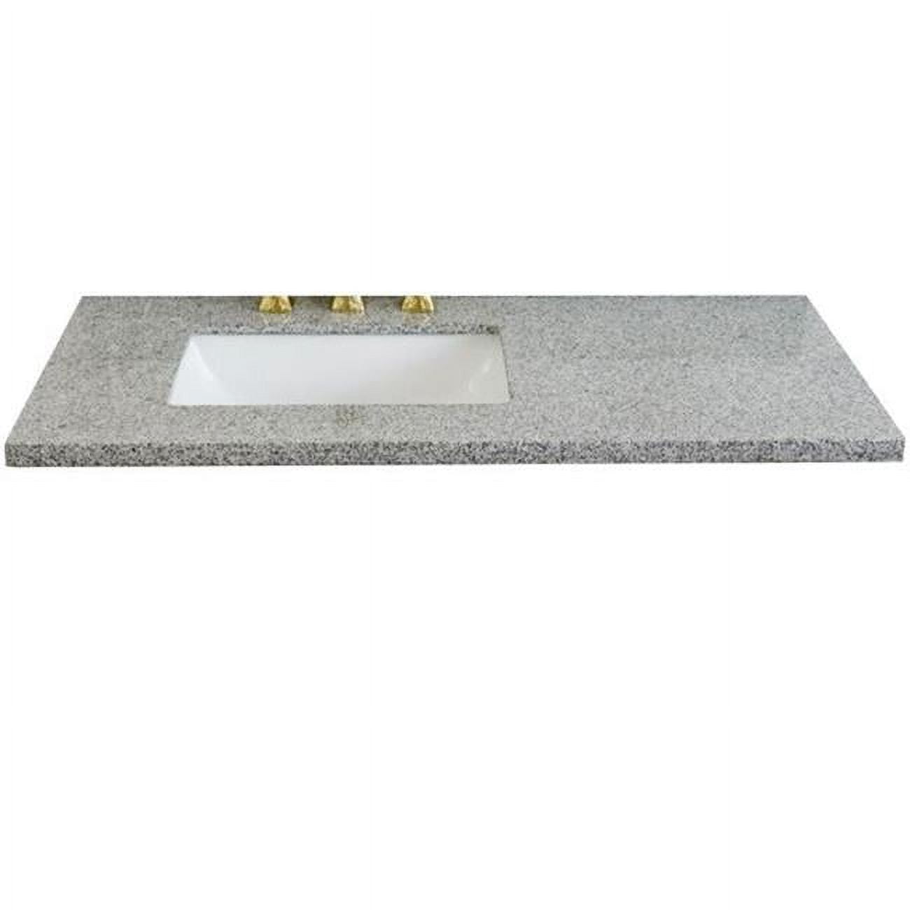 43'' Gray Granite Bathroom Vanity Top with White Ceramic Undermount Sink