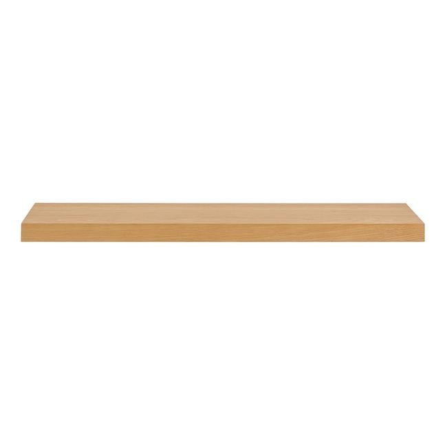 43 in. Natural Light Brown Wooden Floating Shelf, Oak
