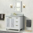 thumbnail image 1 of 43 in. Single Oval Sink Vanity with Granite Top, White & Gray - Left Door & Sink, 1 of 1