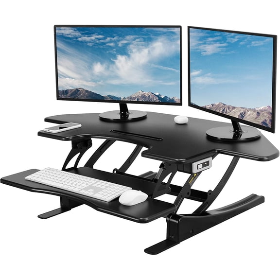 43 inch Dual Monitor Electric Standing Desk Converter for Home Office