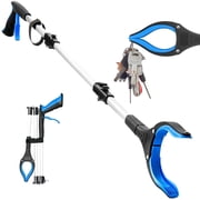 43 inch Extra Long Grabber Reaching Tool,Foldable Pick up Stick with Strong Grip Magnetic,360 Rotating Anti-Slip Jaw,Trash Claw Reacher Grabber Tool,Trash Picker Tool Blue