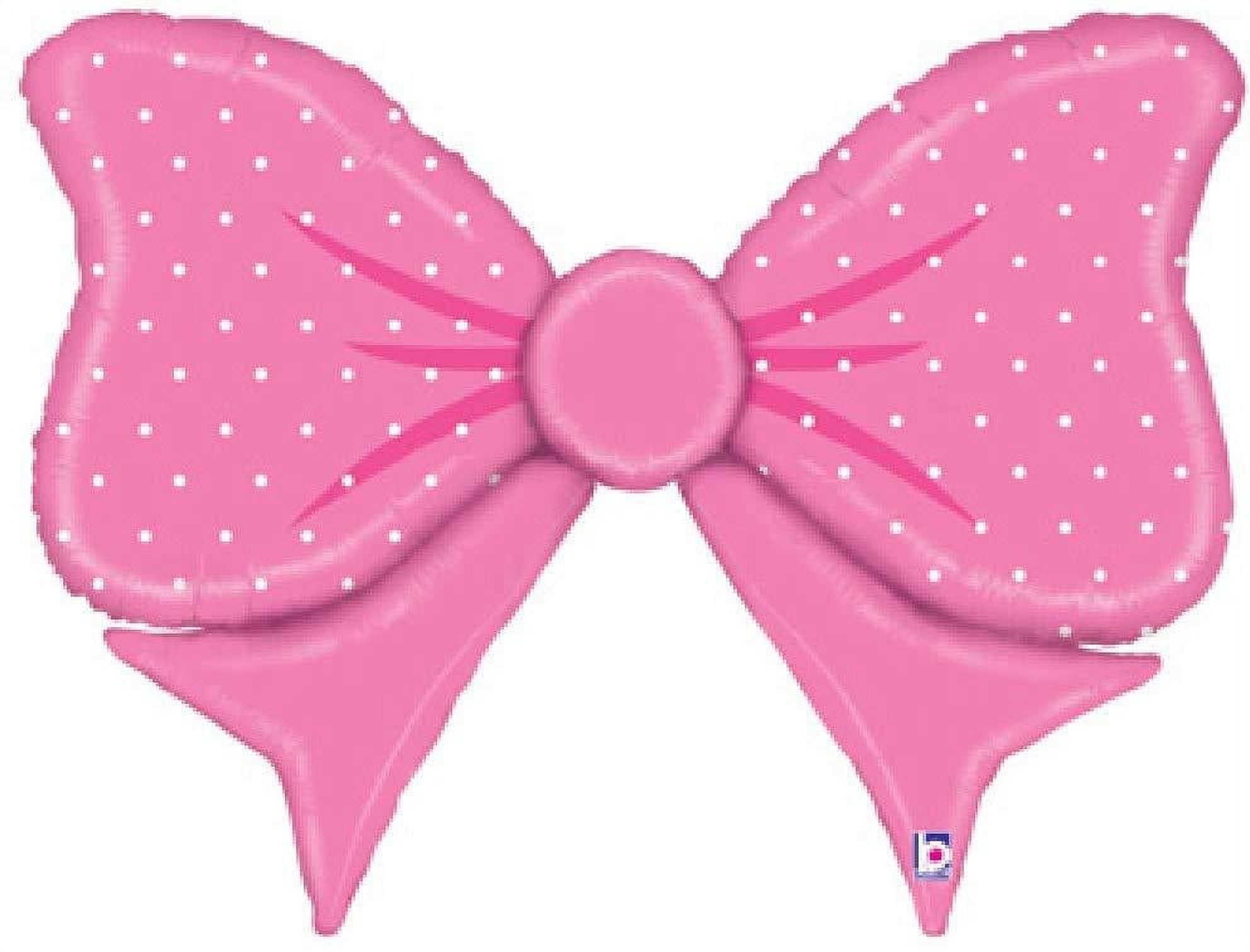 【WOOHWA】RIBBON BALLOON SK 43 inch Pink Bow Betallic Foil Mylar Balloon - Party