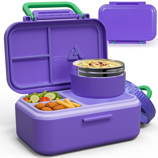 Lunch Box Rucksack 43 oz Bento Lunch Box With 13 oz Soup Bowl and Portable Ice Pack ...