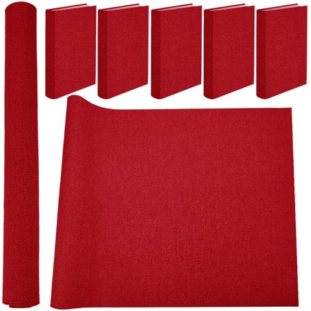 43 x 16.5 inch Book Cloth for Book Binding Braid Linen Fabric Surface Paper Backed Bookcover Notebook Wraps Red Book Covering Protector Bookbinding Supplies for Books Album DIY Scrapbooking