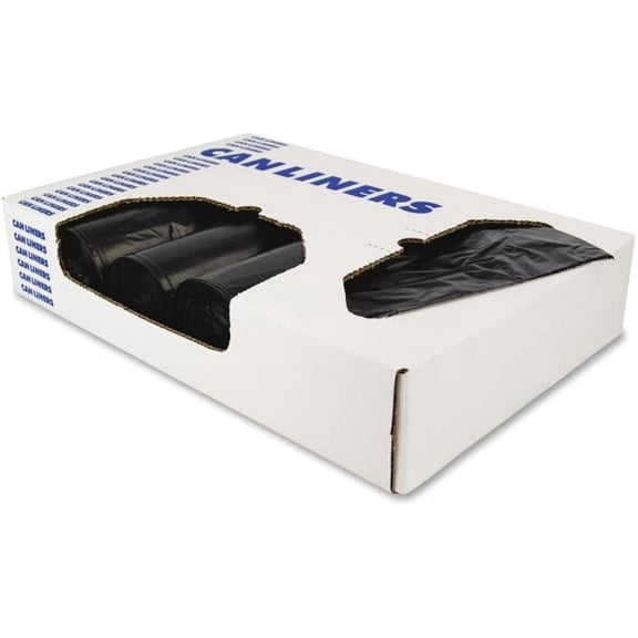43 x 48 in. High Density Polyethylene Coreless Roll Can Liners - Black
