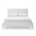 thumbnail image 1 of 43 x 64 x 85 in. Queen Size White Upholstered Faux Leather Bed Frame, 1 of 1