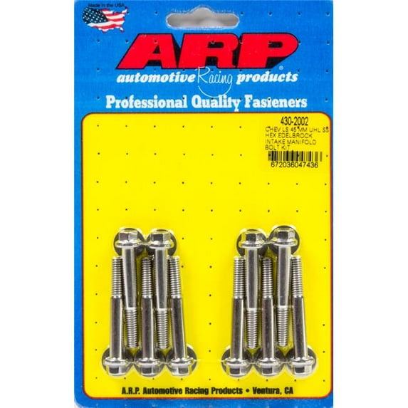 430-2002 45 mm Stainless Steel Intake Manifold Bolt Kit for Chevrolet GM LS with Edelbrock Intake