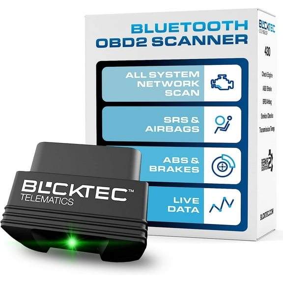 430 Bluetooth OBD2 Scanner for iPhone & Android, No Subscription Fee, OBDII Car Code Reader, Diagnose Check Engine, ABS, SRS, Airbag, Supports Vehicles 1996+