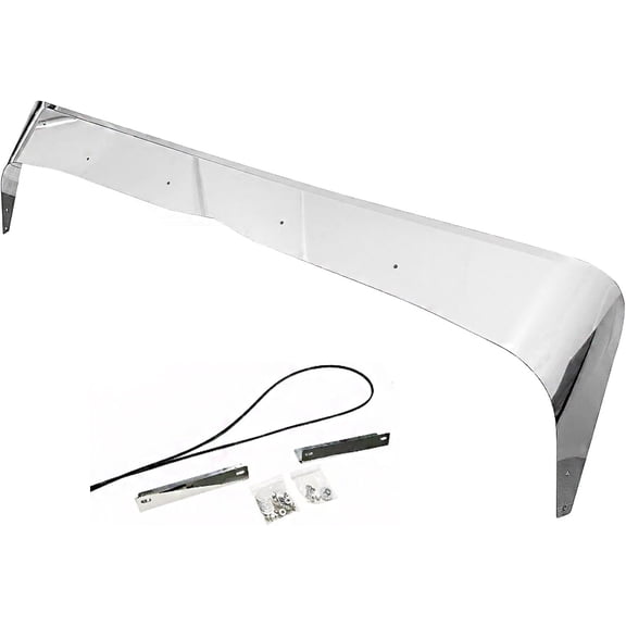 430 Stainless Steel Front Hood Shield Bug Deflector for 1987-2007 Peterbilt 379 Truck, Bug Deflector, Bug Shield, Hood Protector Custom Fit Shield