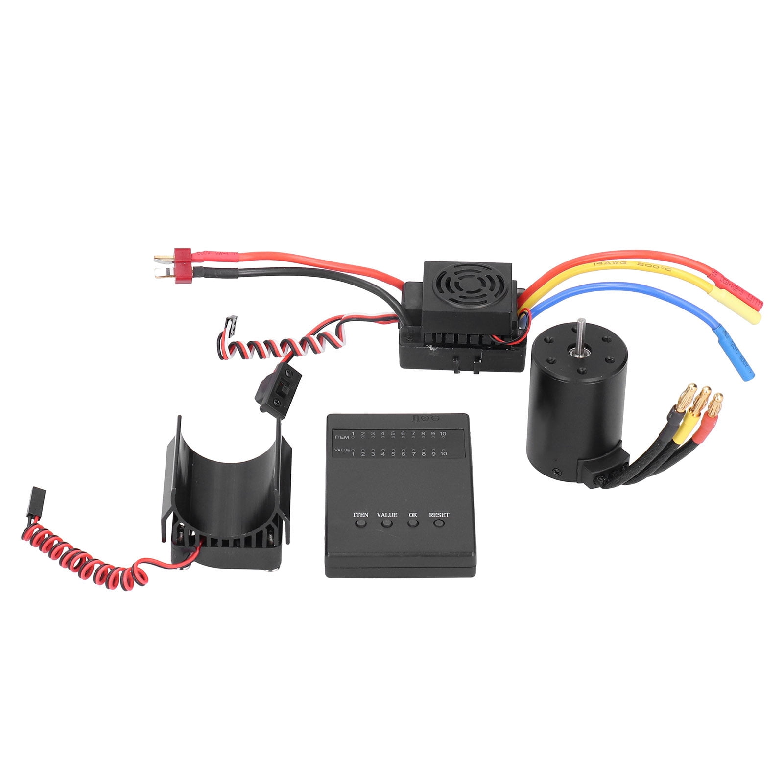 4300KV Brushless Motor with 60A ESC, Program Card, and Heat Sink Set ...