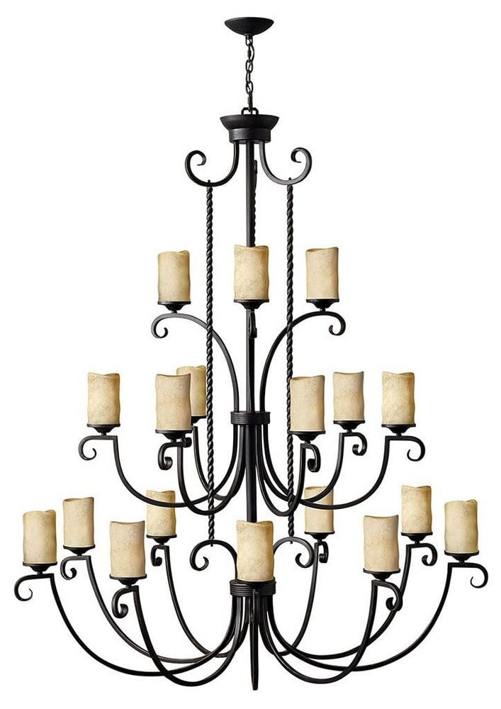 Casa 56" Olde Black Metal Candle Chandelier
